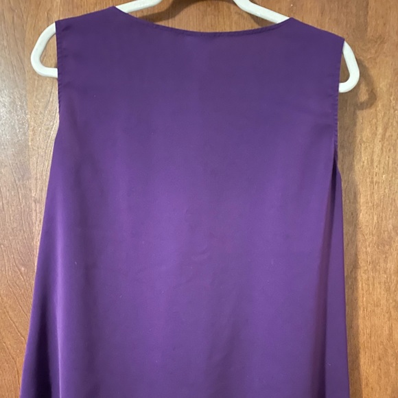 Worthington Dark Purple tank with large ruffle. Size 1X. - Picture 4 of 6